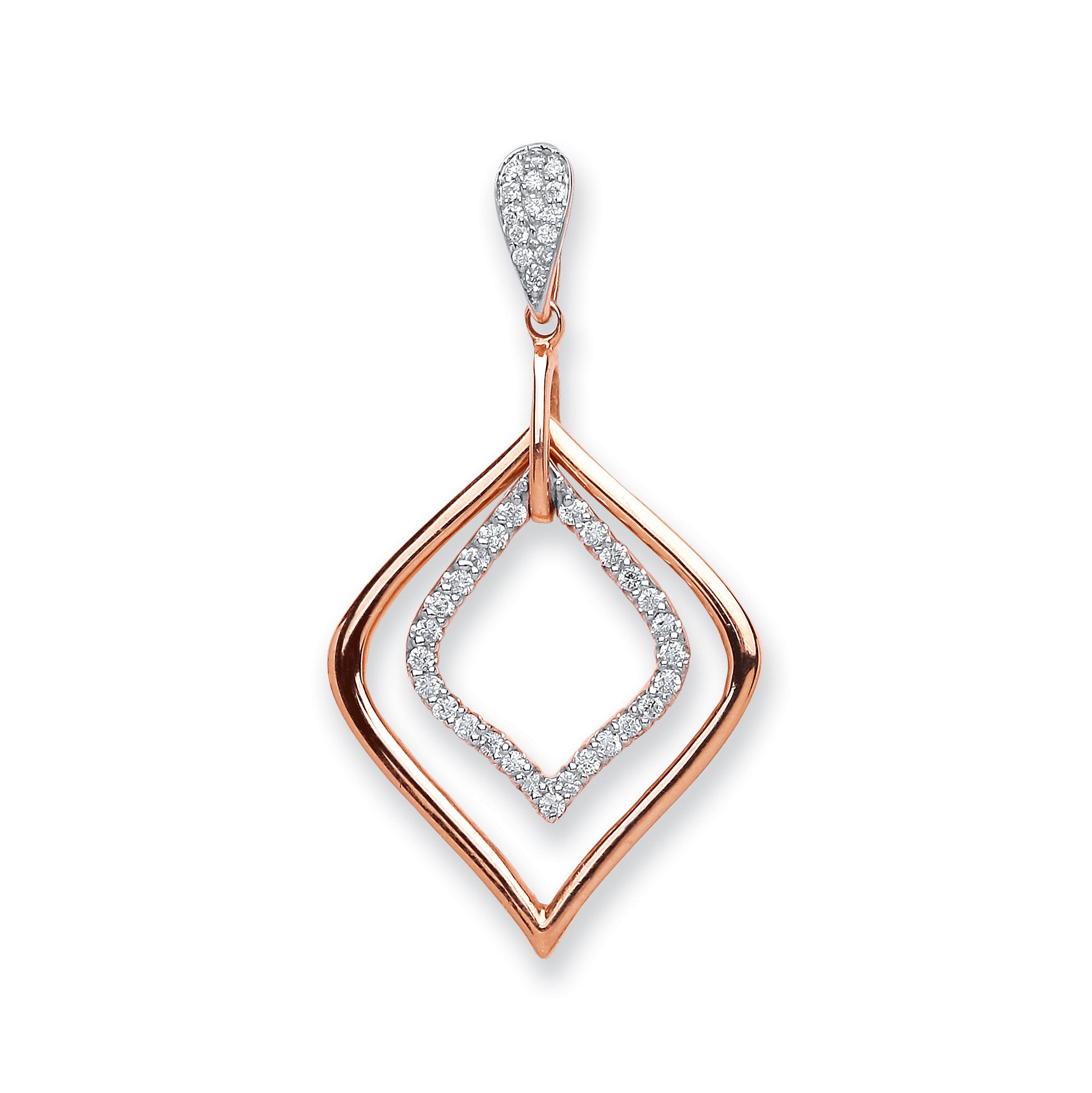 18ct Rose Gold 0.25ct Diamond Pendant - 18ct Gold