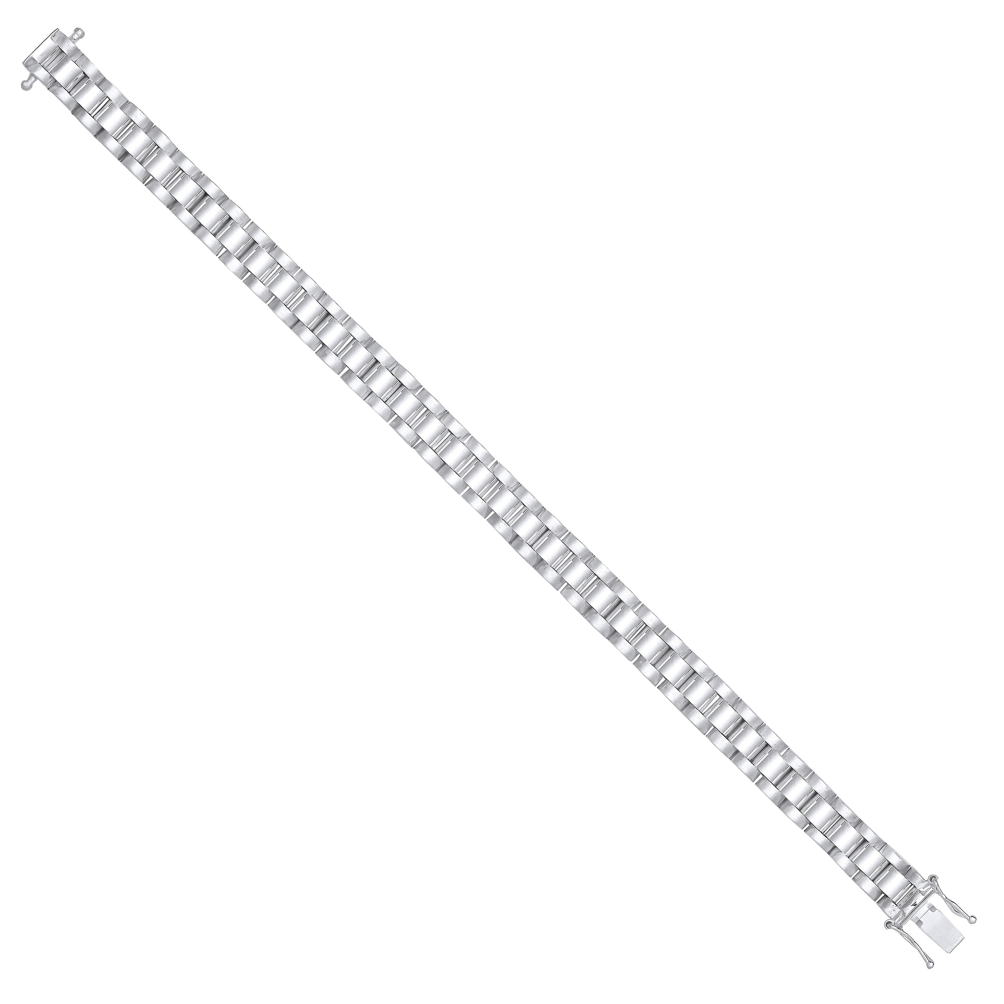 Silver 8mm Fancy Link Ladies Bracelet - Silver