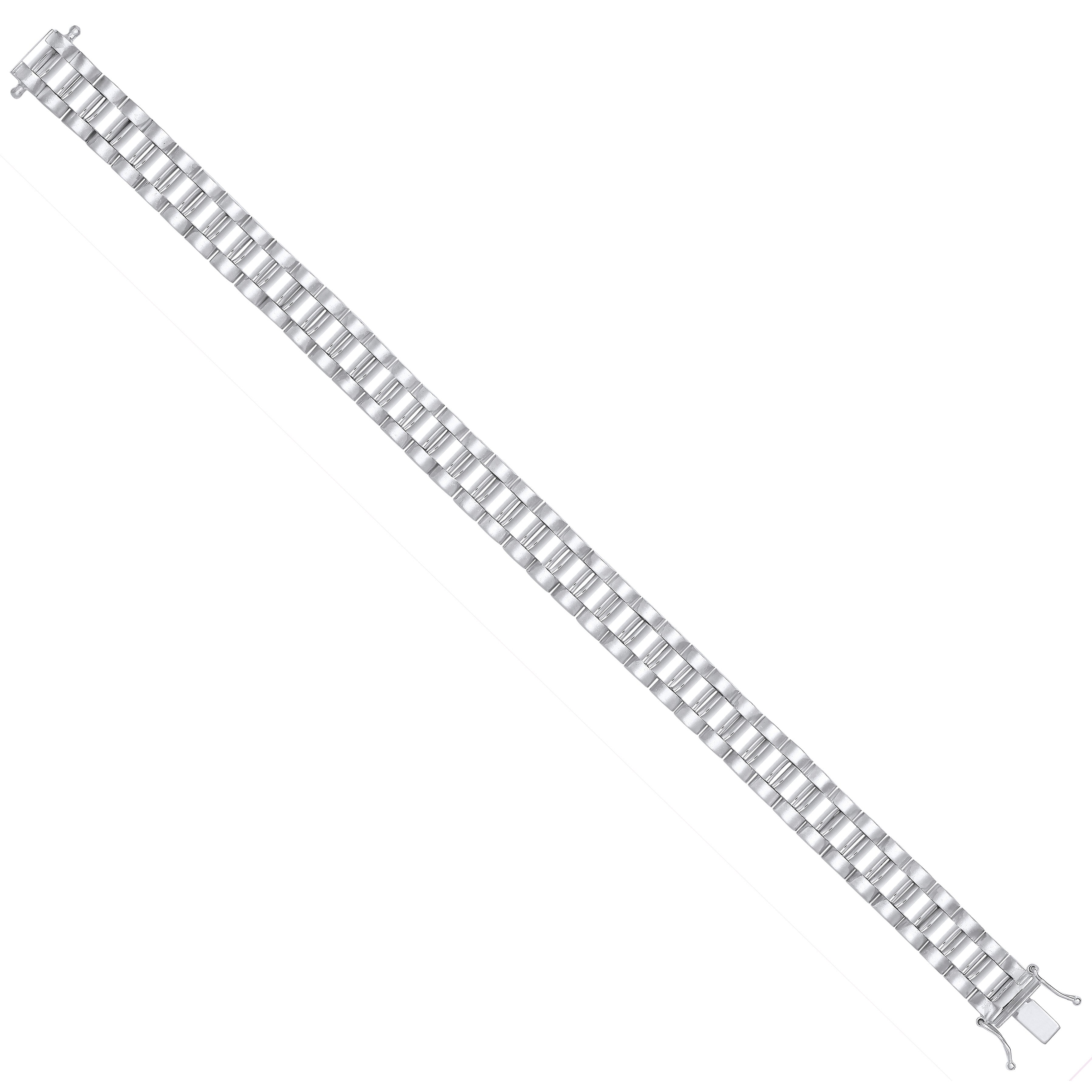 Silver 10mm Fancy Link Gents Bracelet - Silver