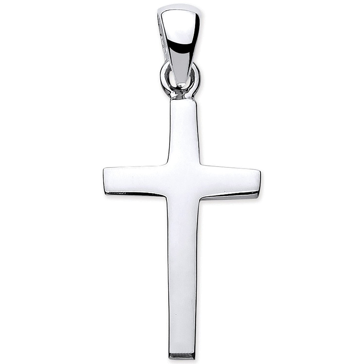 Silver Solid Plain Cross - Silver