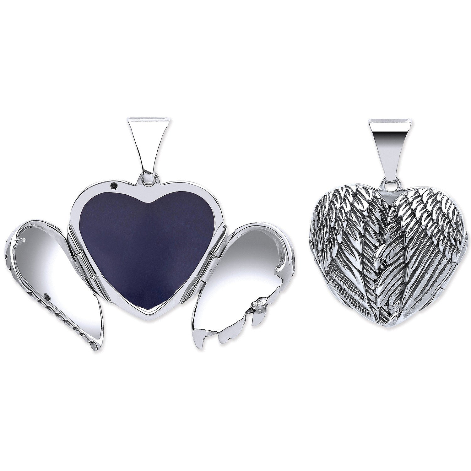 Silver Angel Wings Locket - Silver