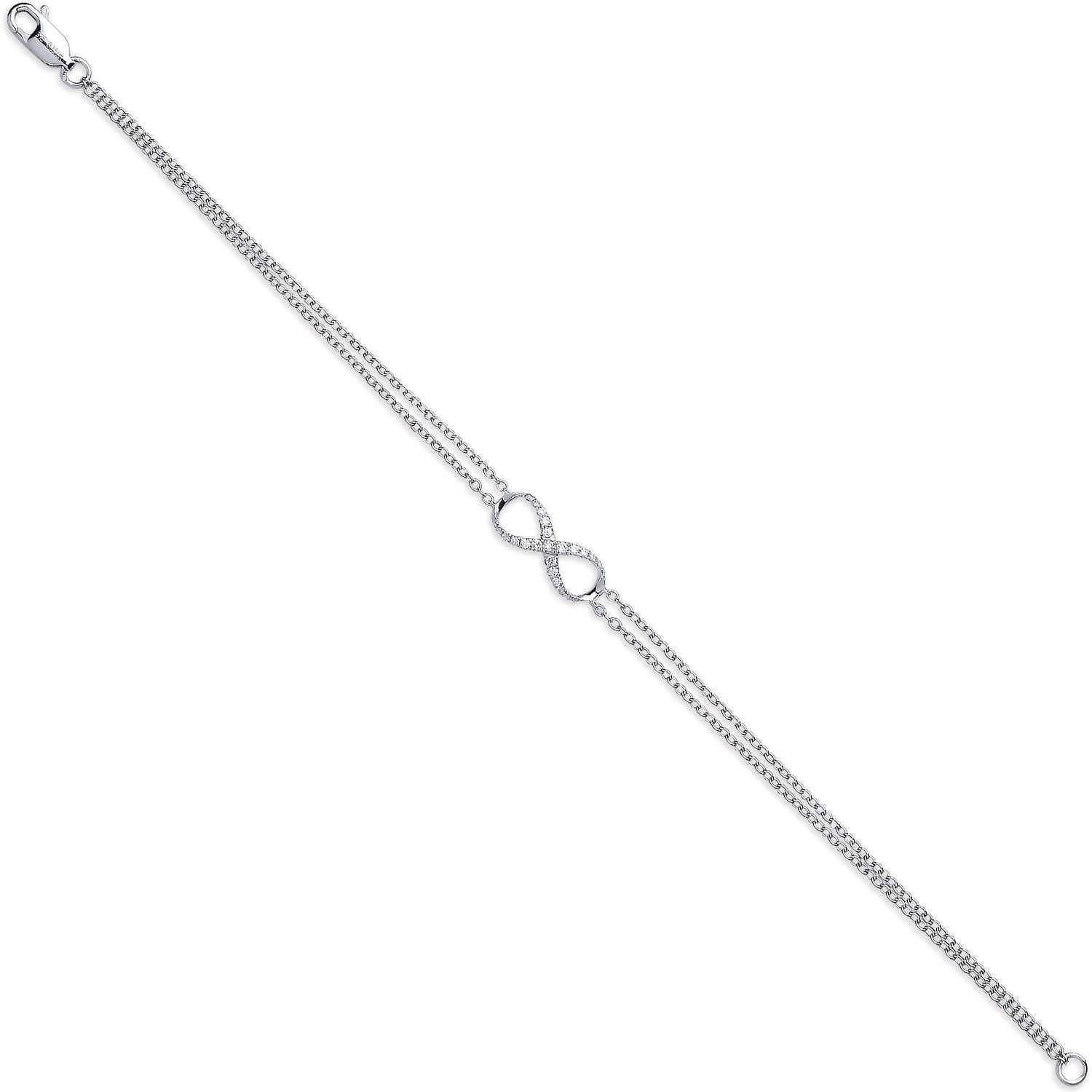 9ct White Gold 0.15ct Diamond Bracelet - 9ct Gold