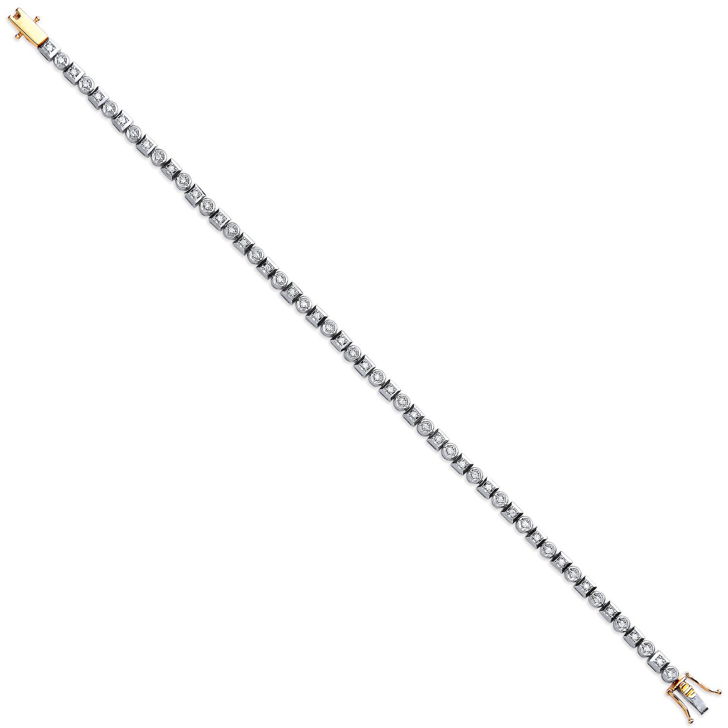 9ct Yellow Gold 0.50ct Rubover Diamond Bracelet - 9ct Gold