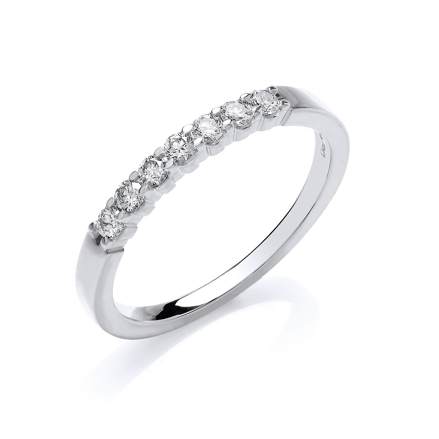 9ct White Gold D0.25ct Diamond Half ET Ring - 9ct Gold