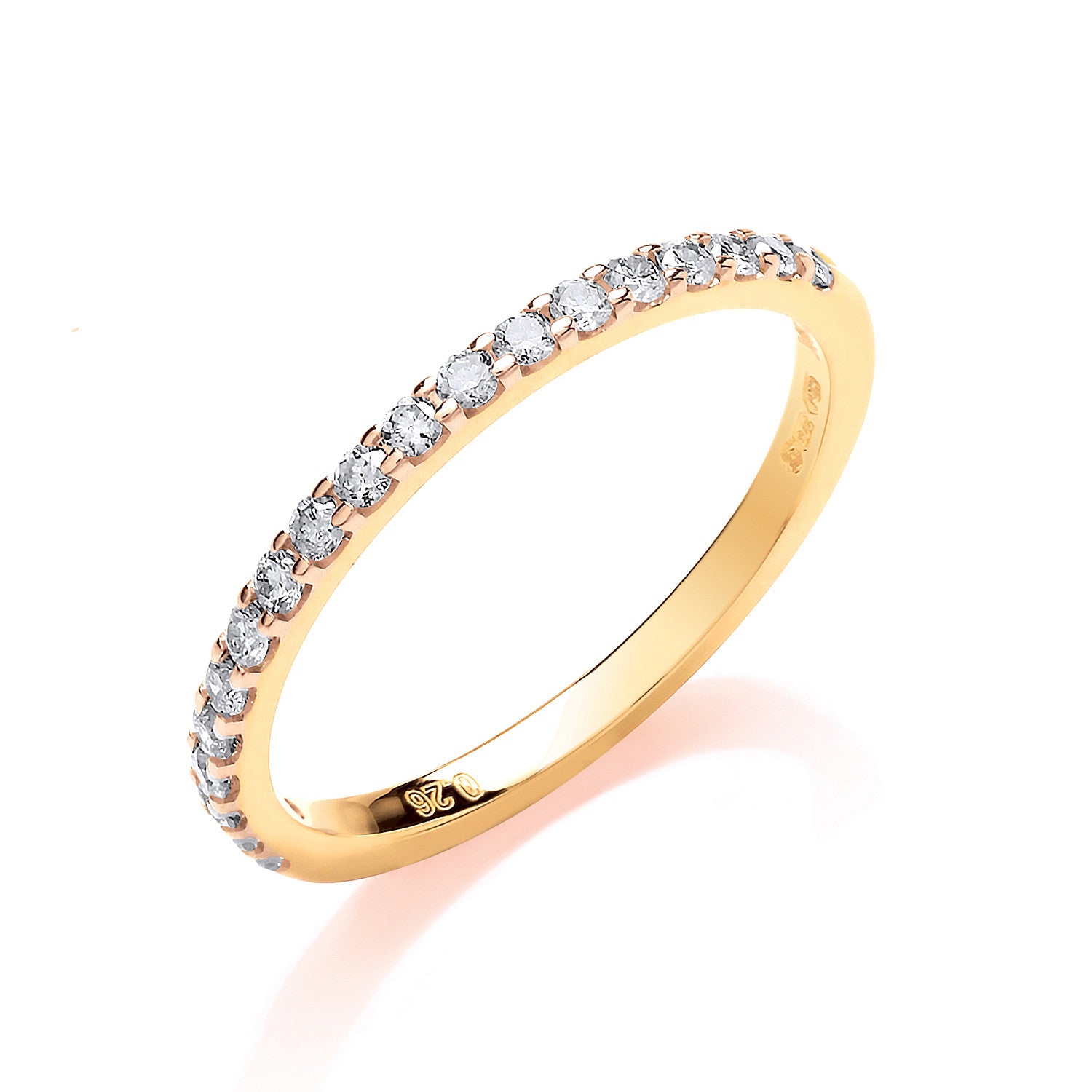 9ct Yellow Gold 0.27ct 50% Set Diamond Half ET Ring - 9ct Gold