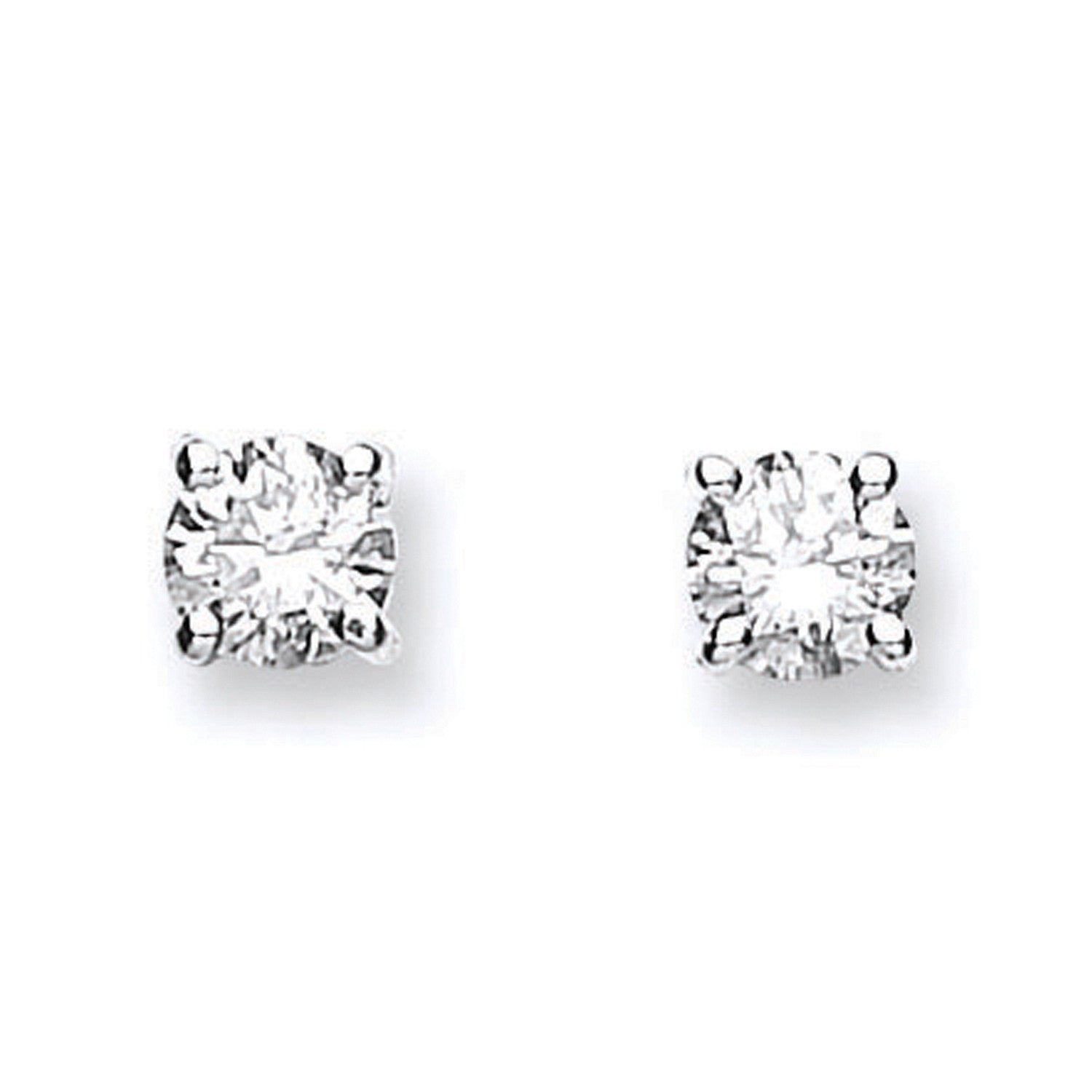 18ct White Gold 0.61ctw Claw Set Diamond Stud Earrings - 18ct Gold