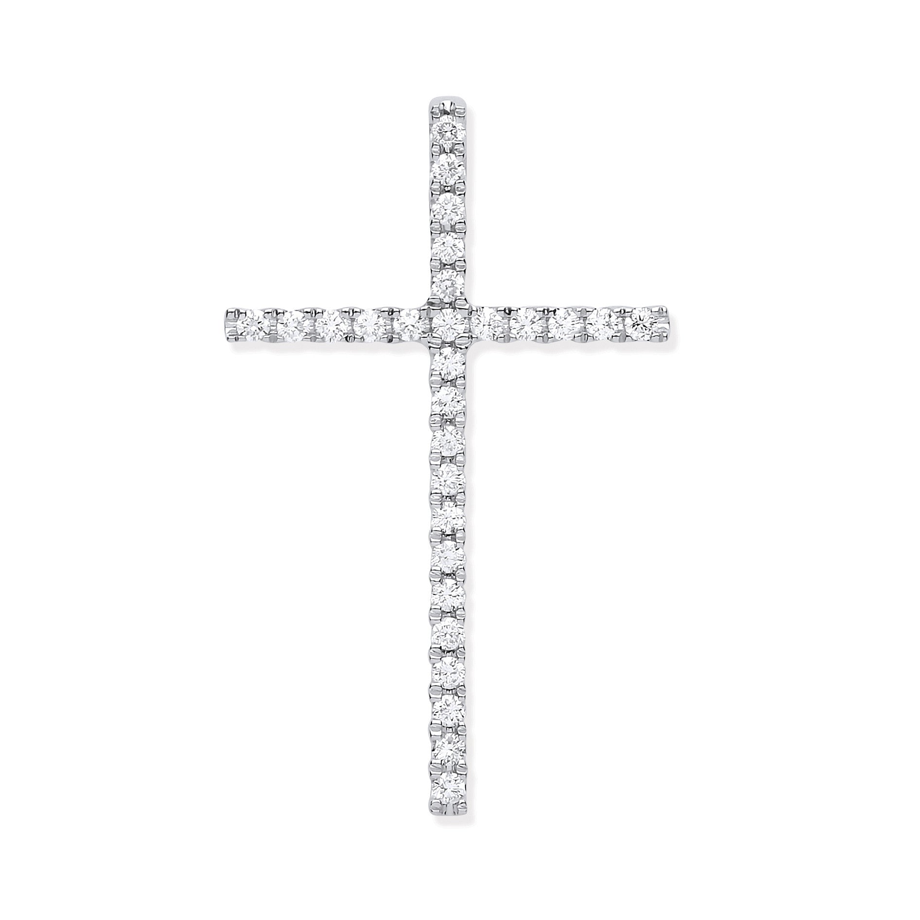 18ct White Gold 0.35ctw Diamond Set Cross - 18ct Gold