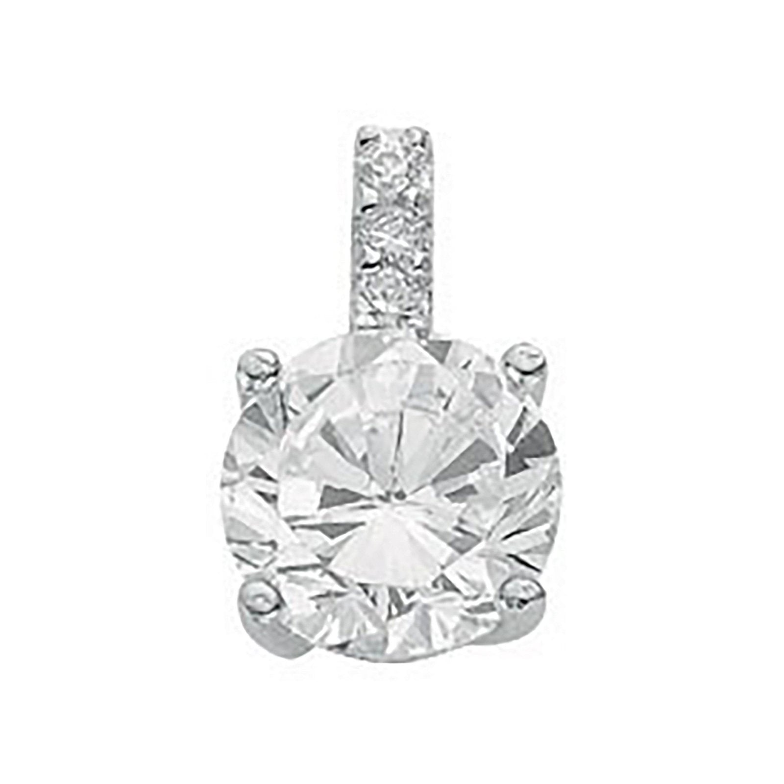 Silver Claw Set Cz Single Stone Pendant