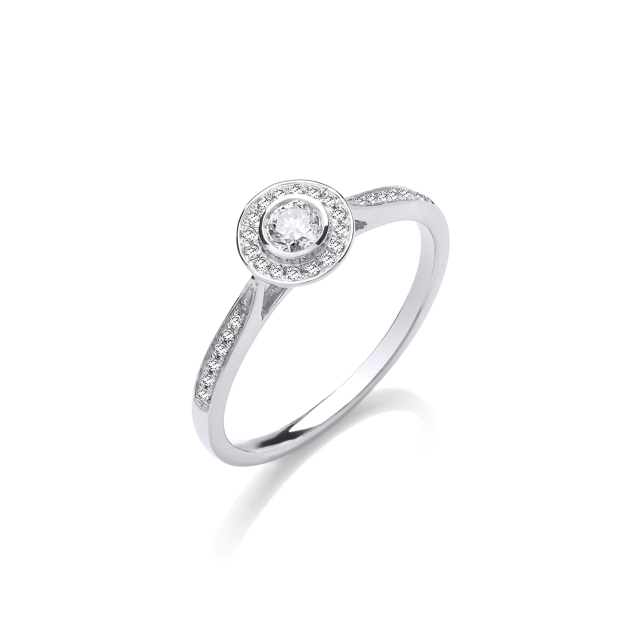 9ct White Gold 0.25ct Diamond Ring - 9ct Gold