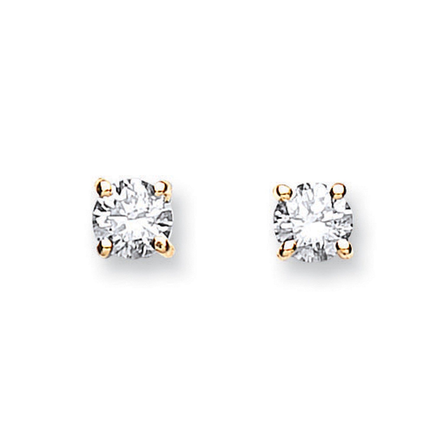 18ct Yellow Gold 0.40ct Claw Set Diamond Stud Earrings - 18ct Gold