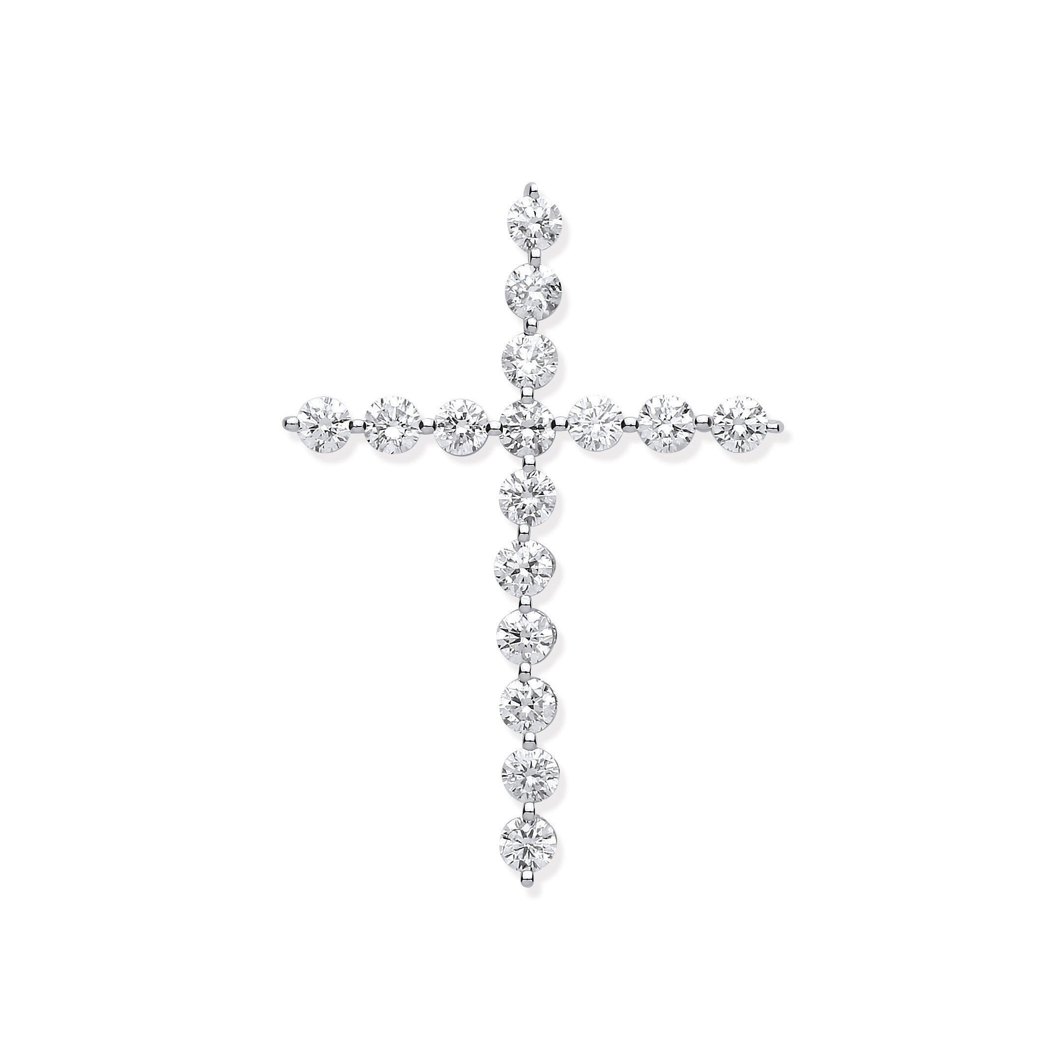 18ct White Gold 0.75ct Diamond Cross - 18ct Gold