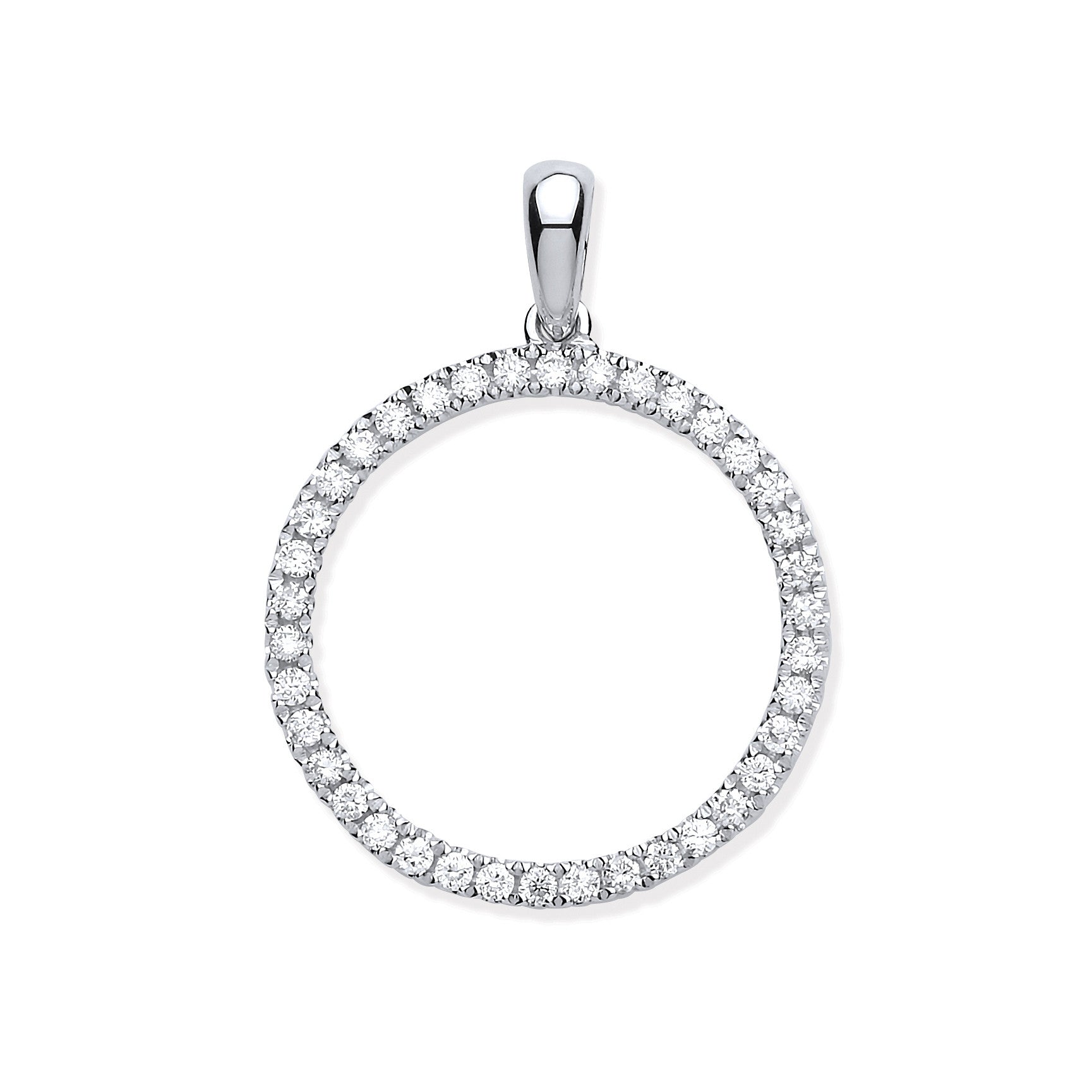 9ct White Gold 0.33ct Circle of Life Diamond Pendant - 9ct Gold