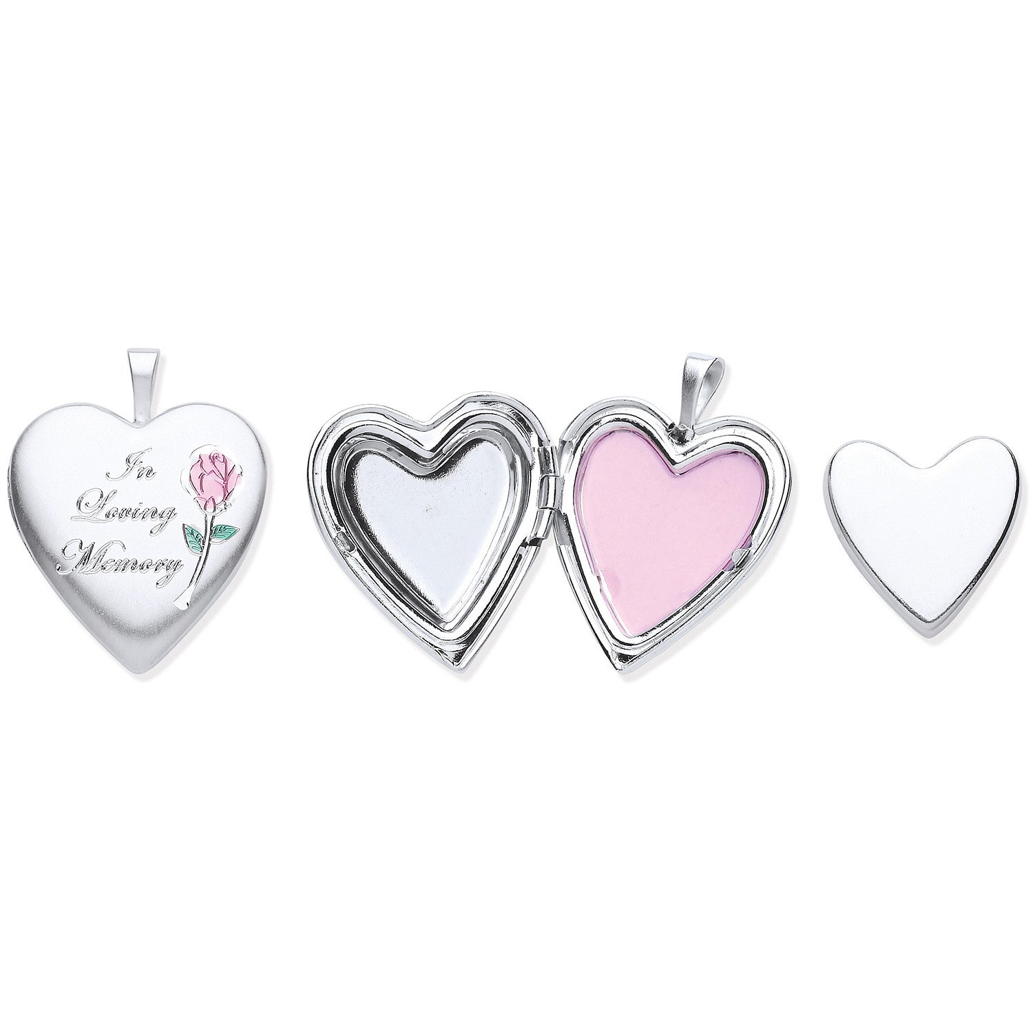 Silver Cremation Heart Locket - Silver