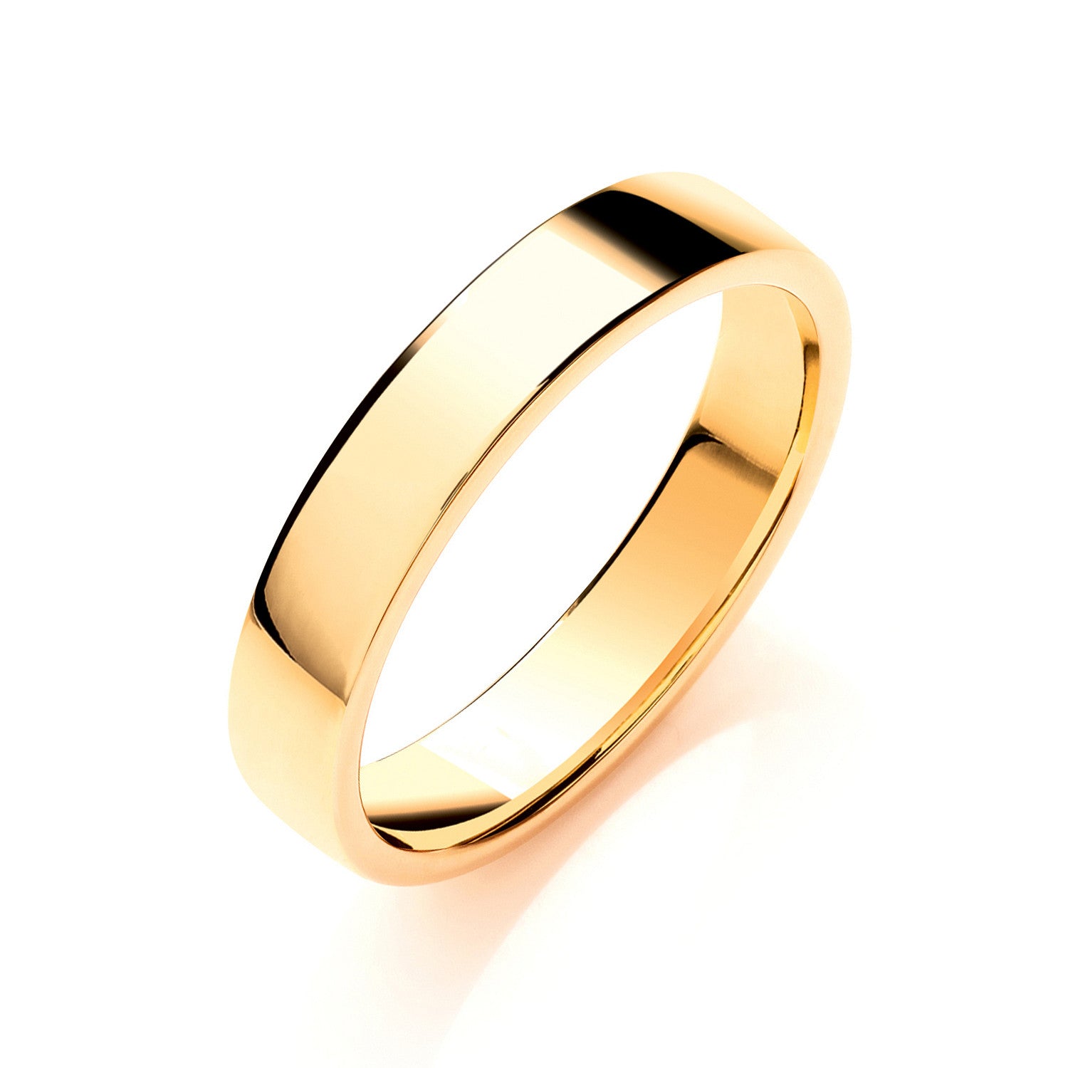 4mm Soft Court Shape Wedding Band - 9ct Gold