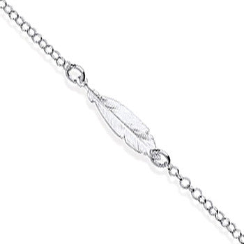 Silver Feather Anklet - Silver