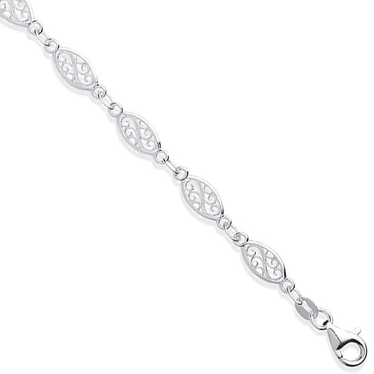 Silver Filigree Ladies Bracelet - Silver