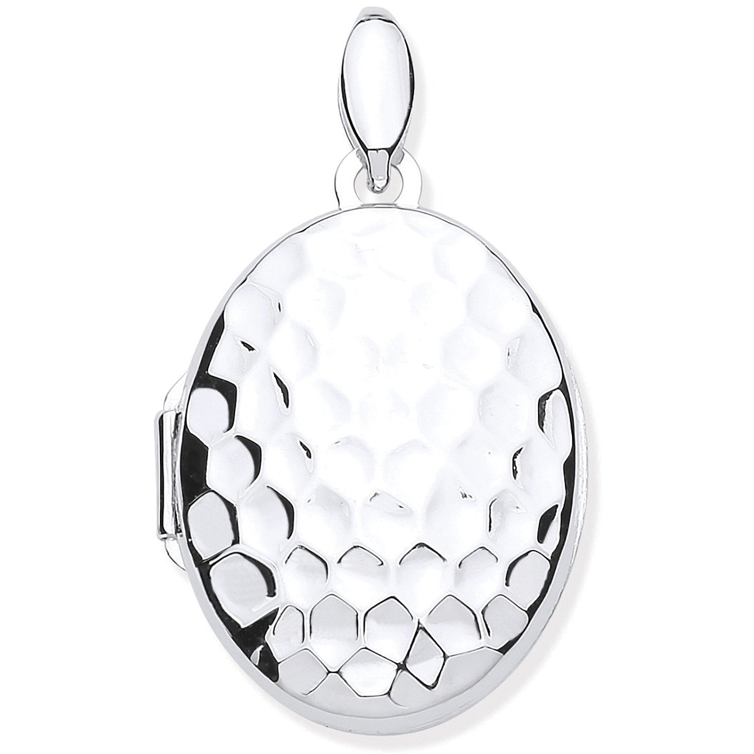 Silver Golf Ball Print Oval Locket - Silver