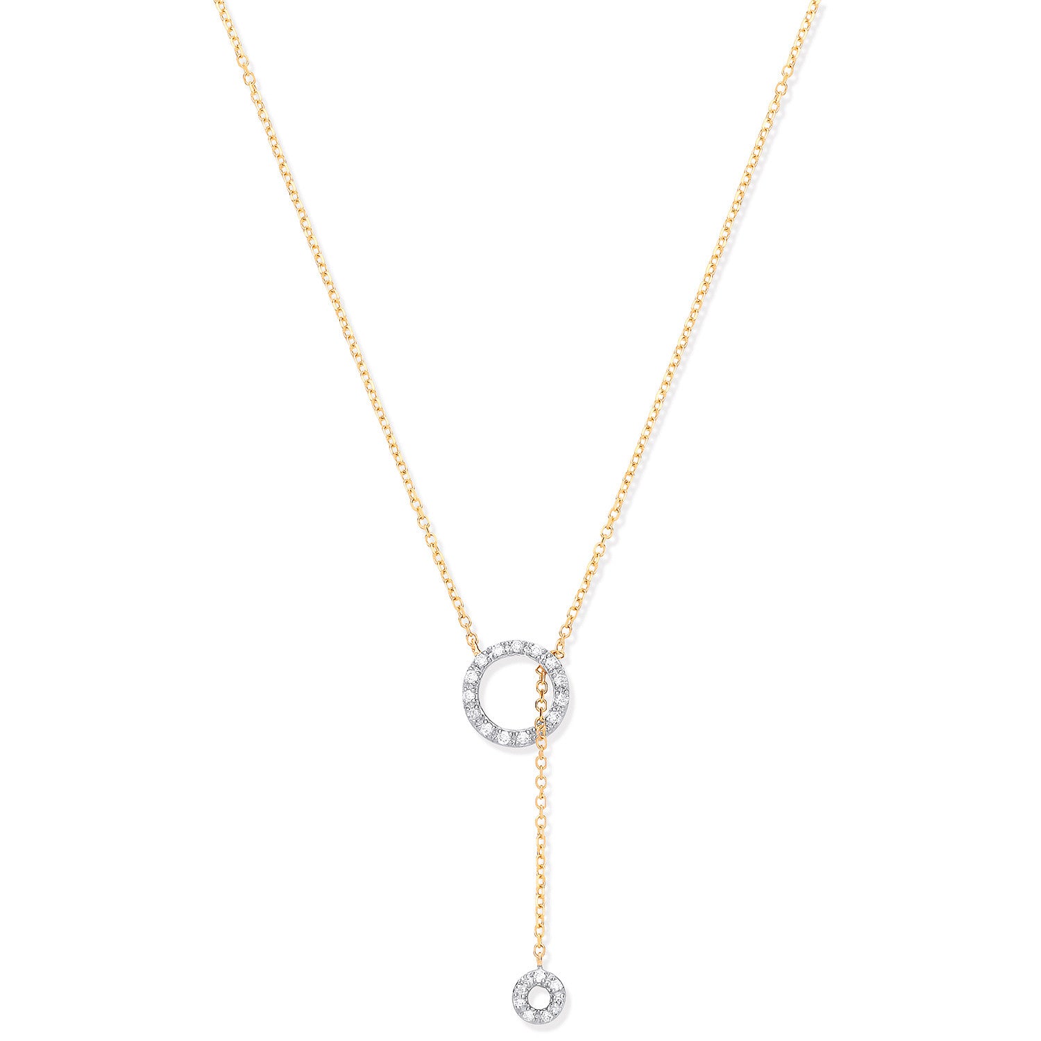 9ct Yellow Gold 0.09ctw Tassel Through Circle of Life Pendant (18in/45cm) Chain