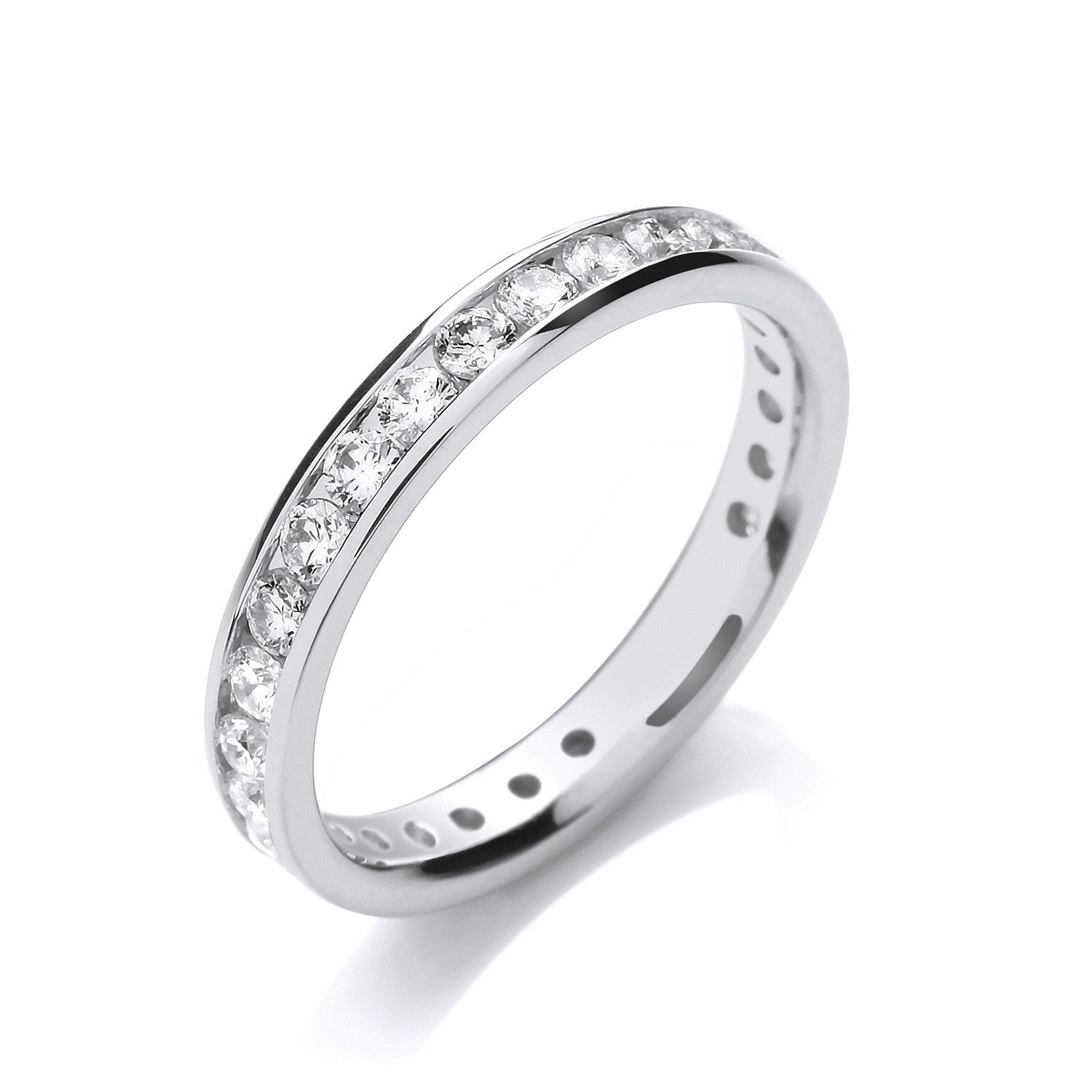 18ct White Gold Channel Set Full Eternity 1.00ctw Diamond Ring - 18ct Gold