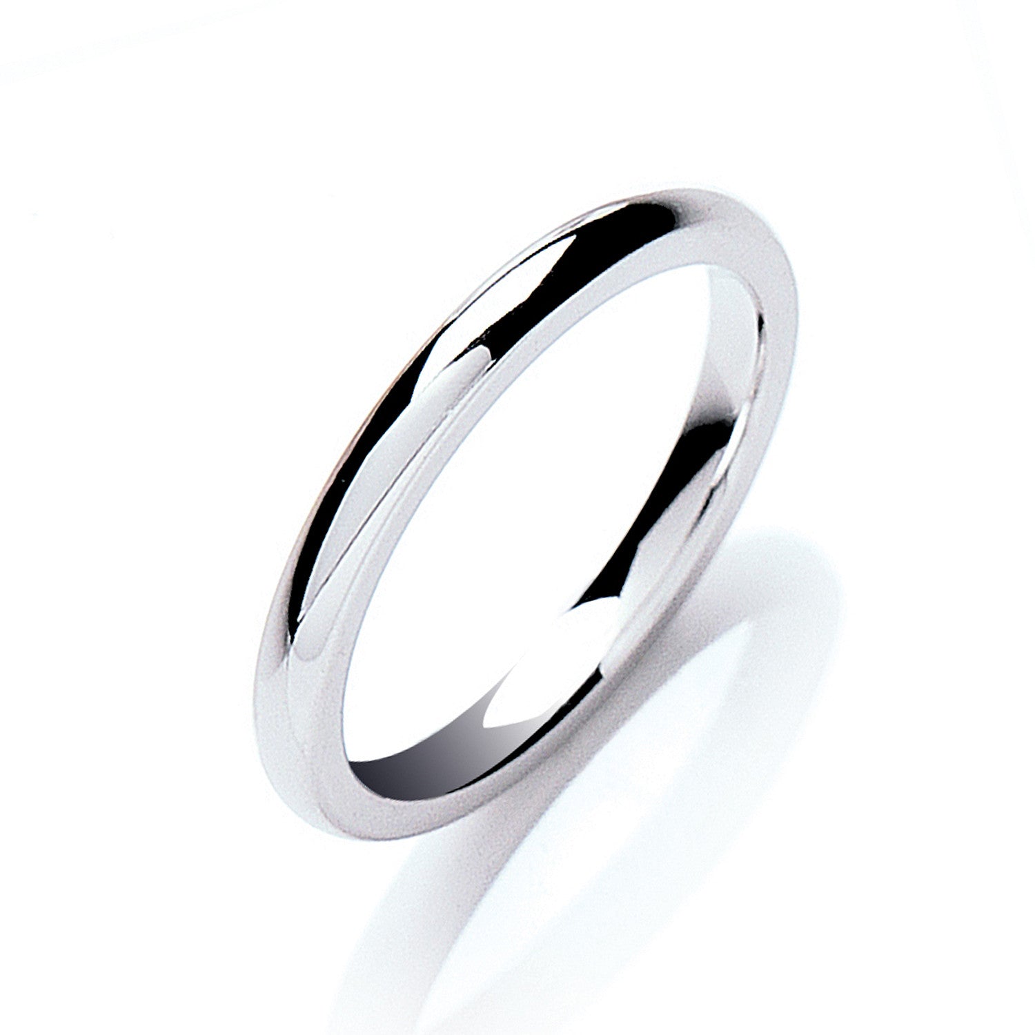 2mm Court Shape Wedding Band - Platinum