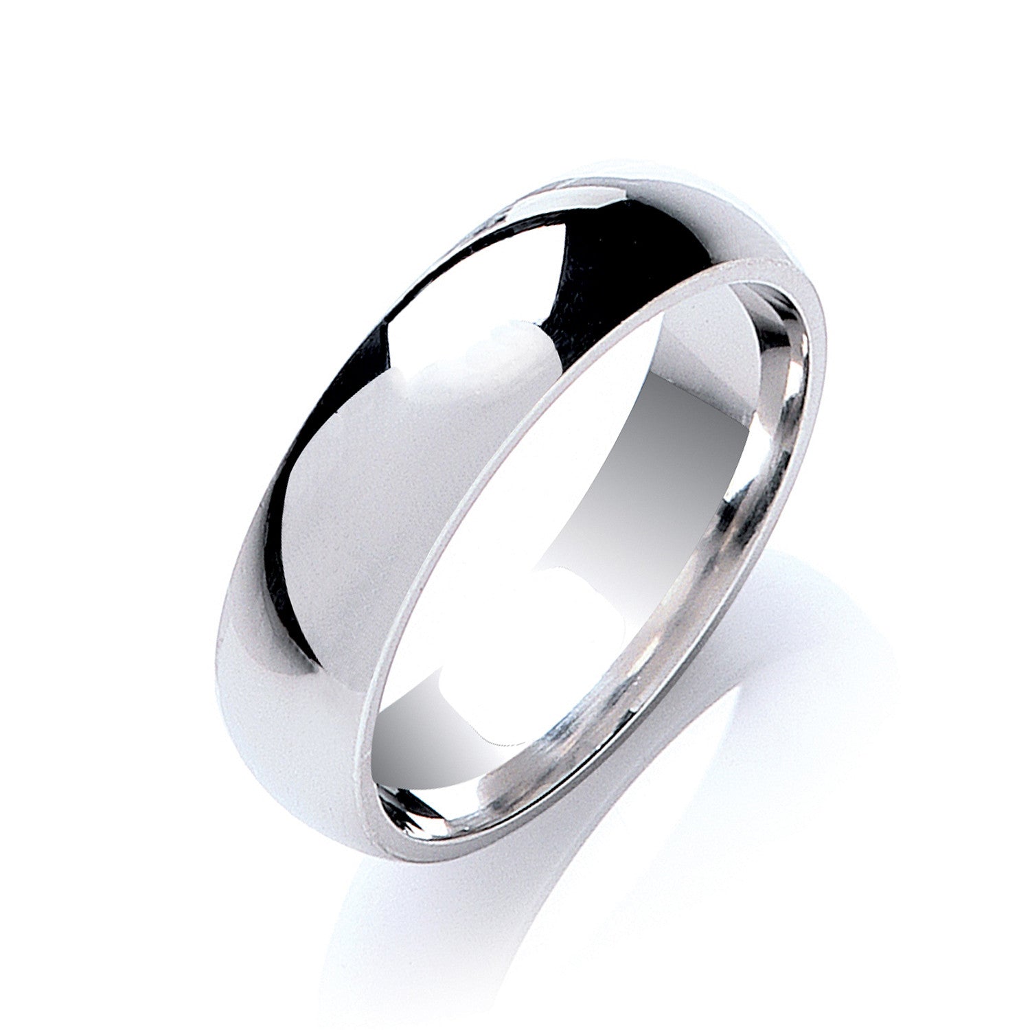 Silver 5mm Court Shape Plain Band - Silver