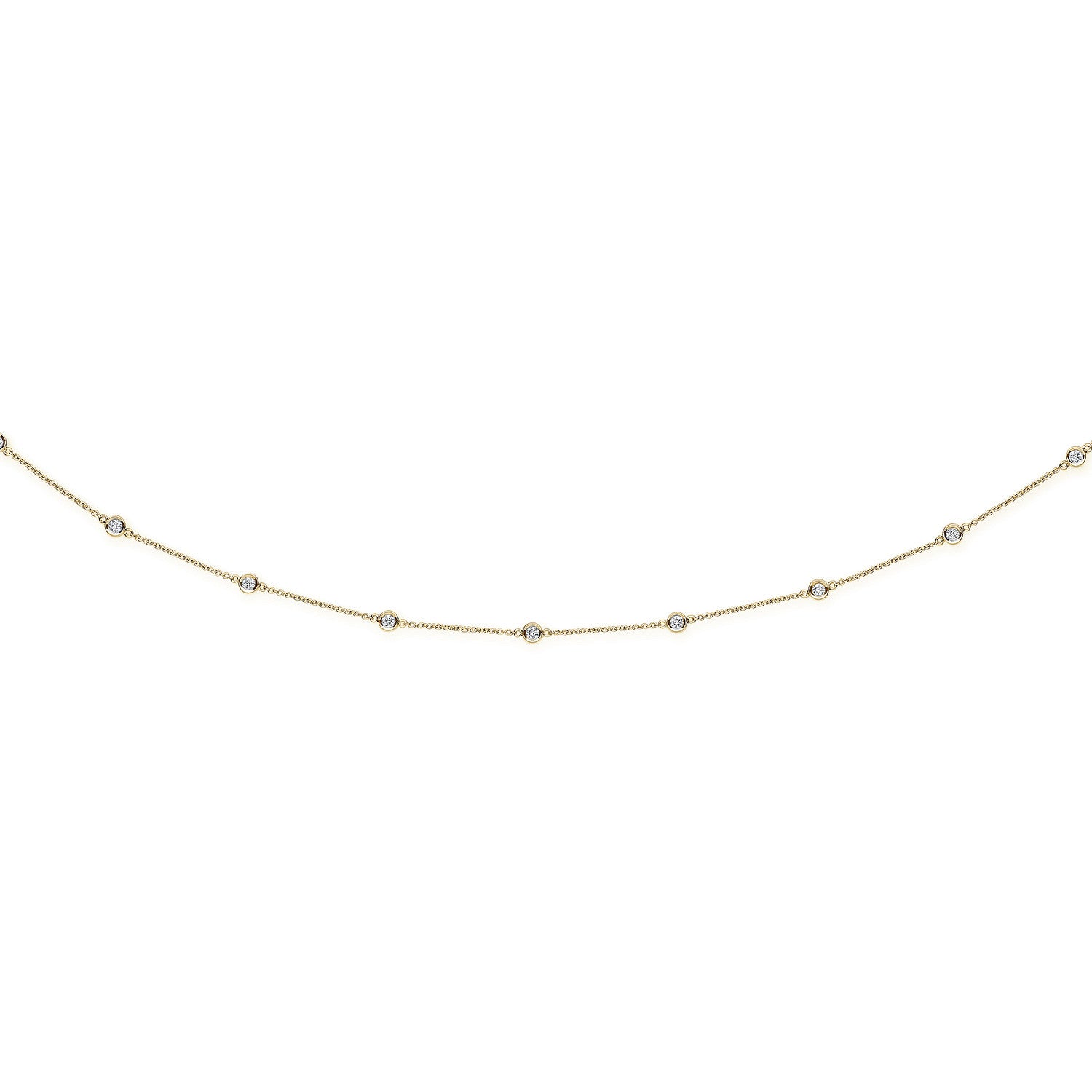 18ct Yellow Gold 1.00ct Diamond by the yard Necklace (18in/45cm) Chain - 18ct Gold