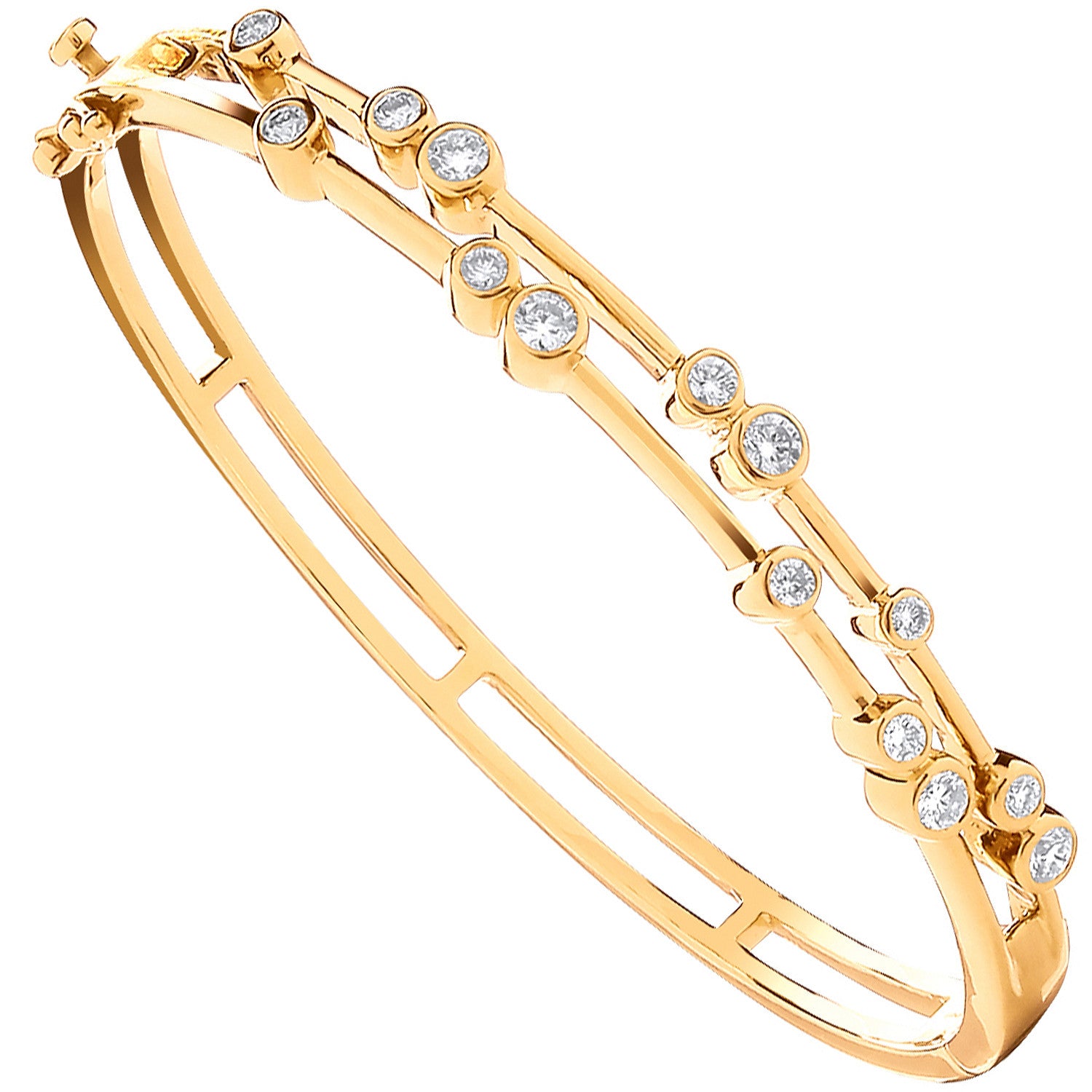 18ct Yellow Gold 1.00ctw Dress Diamond Bangle - 18ct Gold