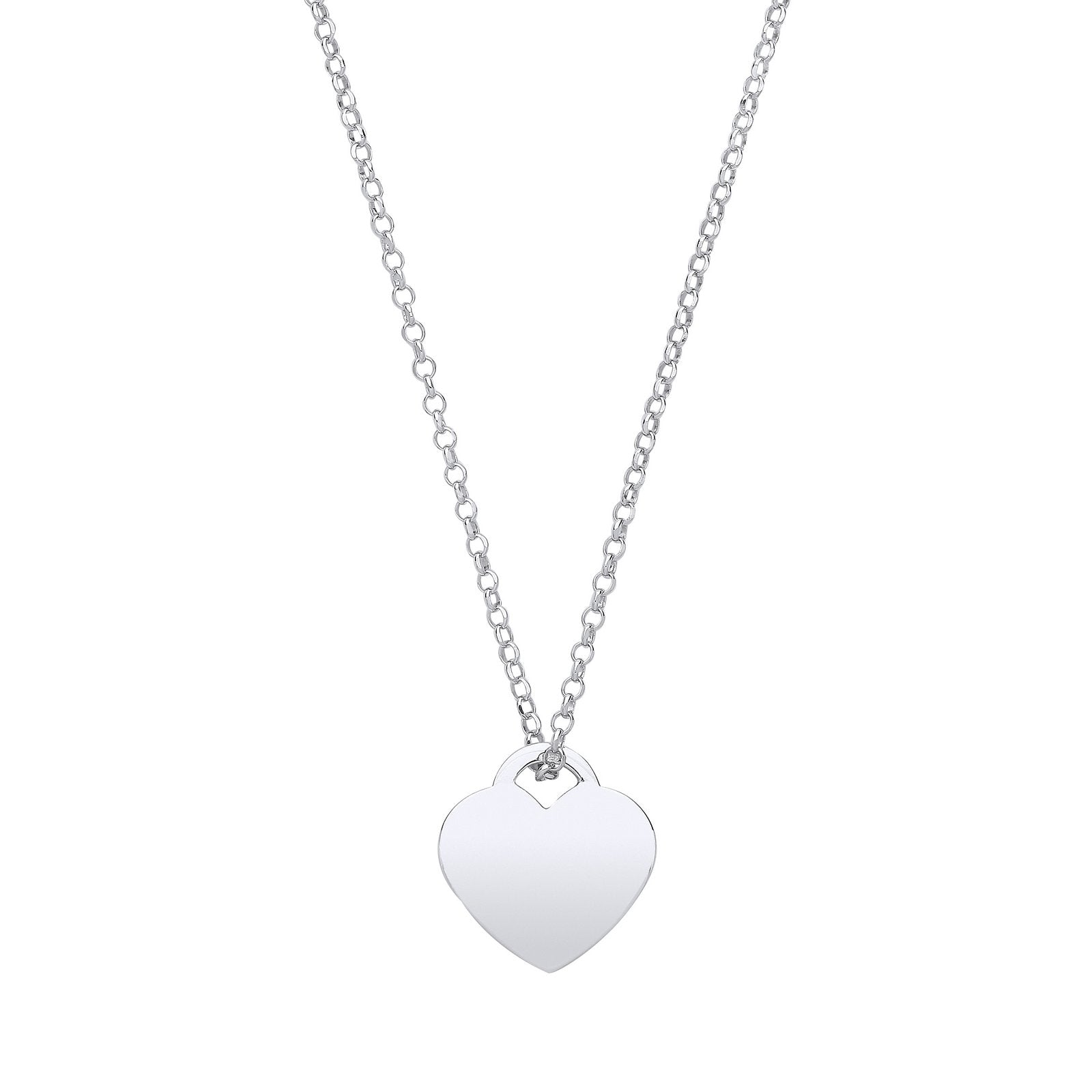 Silver Plain Heart Pendant Chain 16"