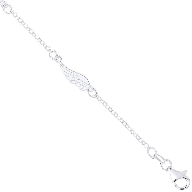 Silver Angel Wing Bracelet - Silver