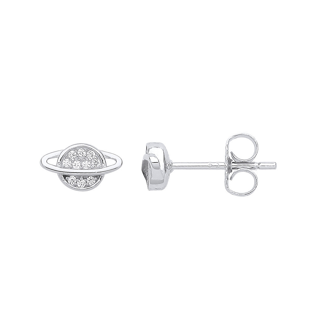 Silver Planet Cubic Zirconia Studs - Silver