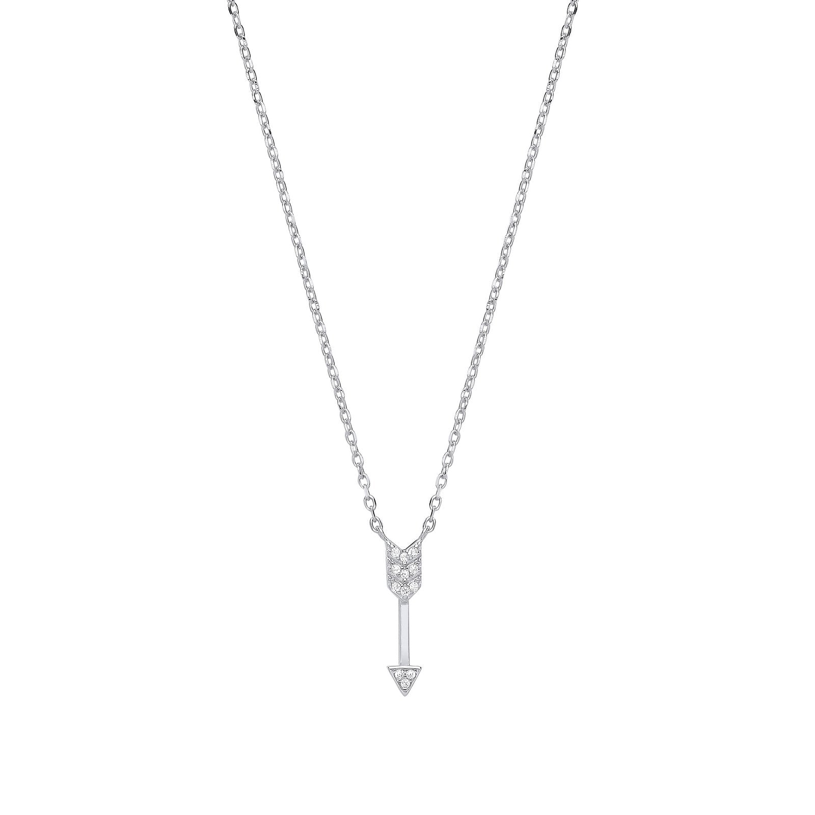 Silver Arrow Drop Pendant Chain 16"