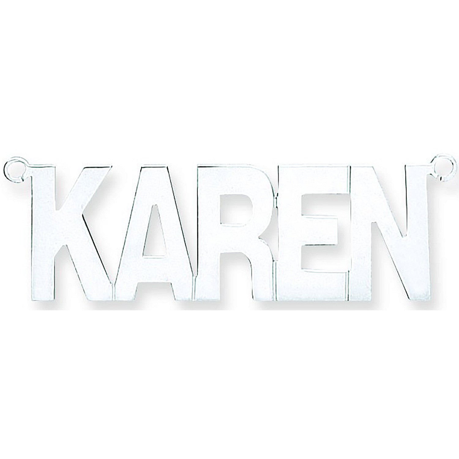 Silver Large Block Style Nameplate with 16"/18"/20" chain - Silver