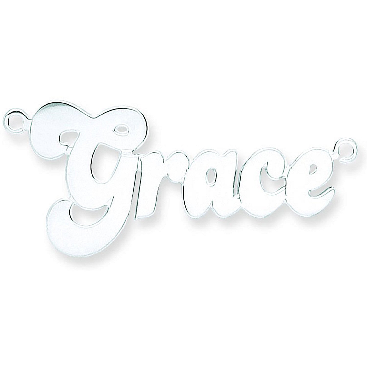 Silver Large Banana Split Style Nameplate with 16"/18"/20" chain - Silver