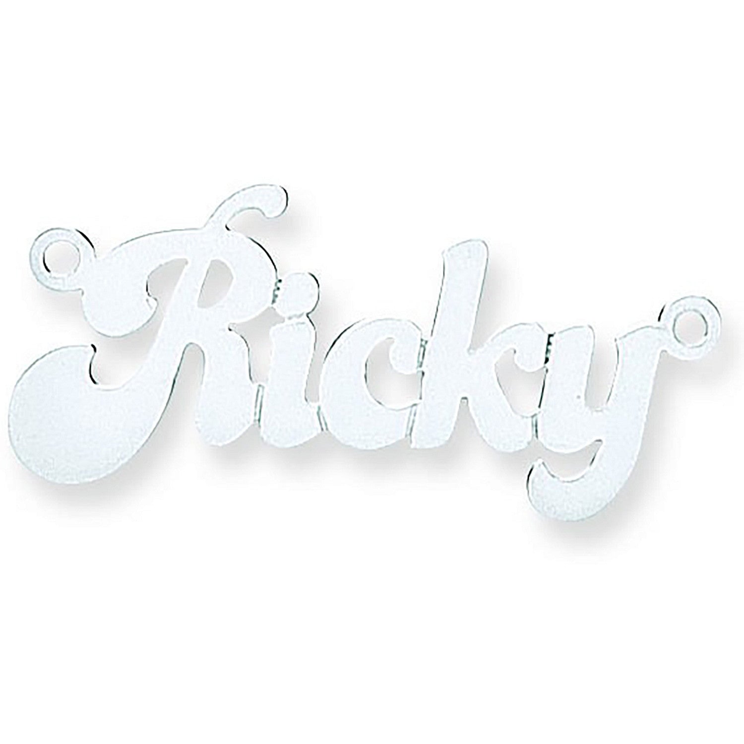 Silver Medium Banana Split Style Nameplate with 16"/18"/20" chain - Silver