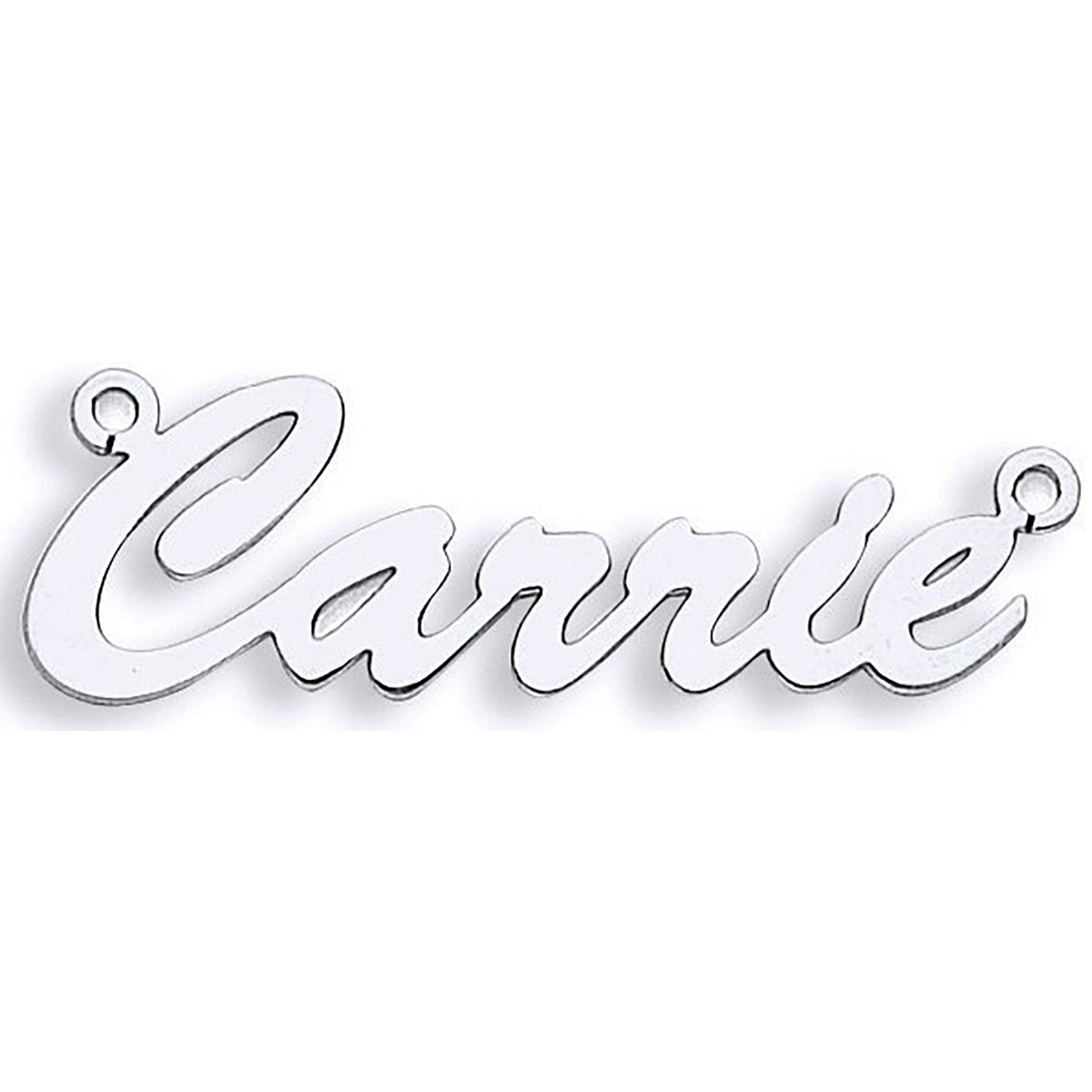 Silver Medium Script Nameplate with 16"/18"/20" chain - Silver