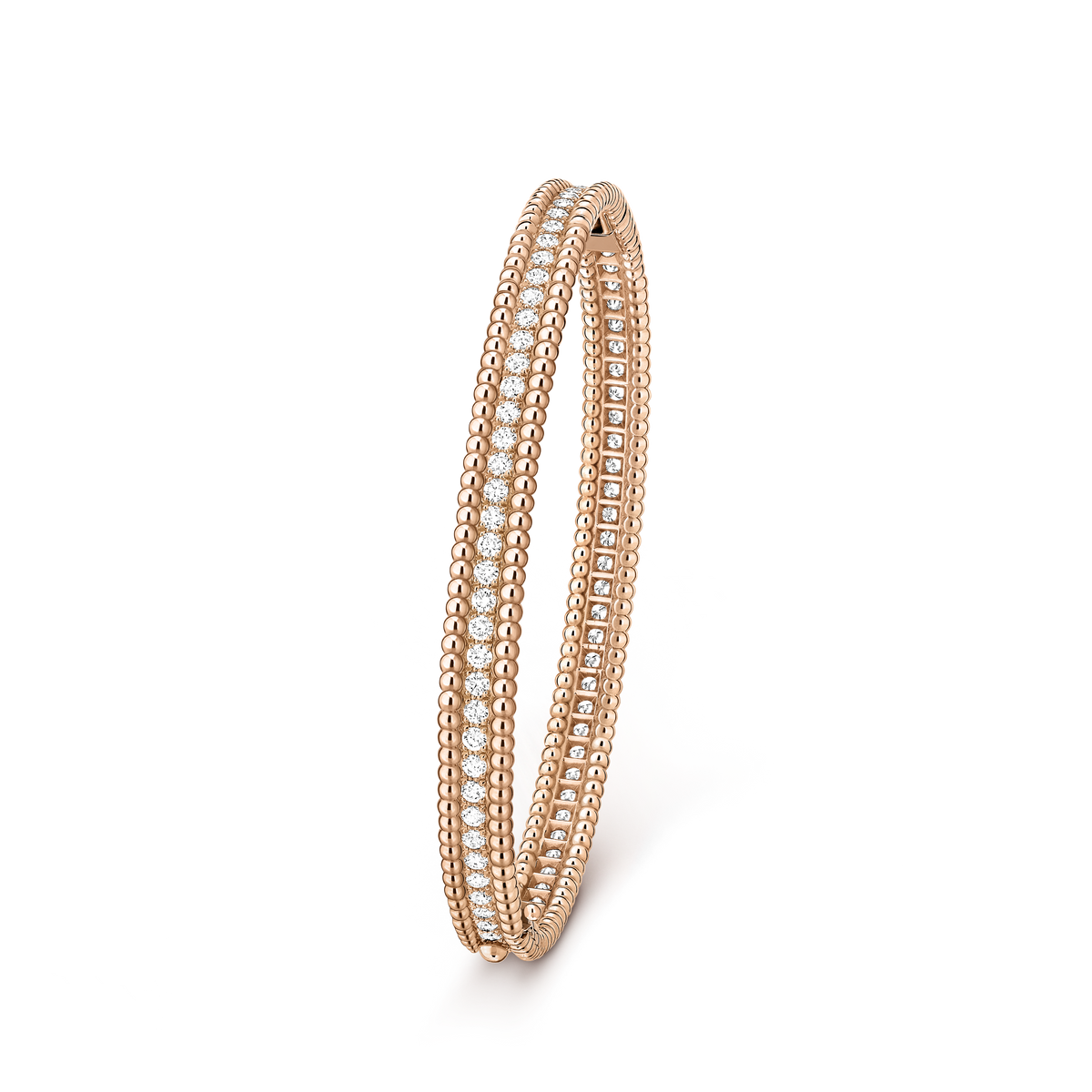 Van Cleef & Arpels Perlée 1 Row Diamond Extra Small Bracelet 18K Rose Gold