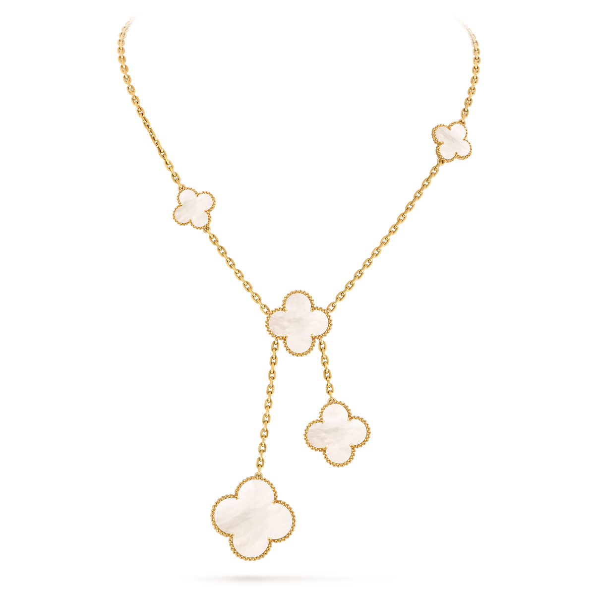 Van Cleef & Arpels Magic Alhambra 6 Motifs Mother-of-Pearl Necklace 18K Yellow Gold