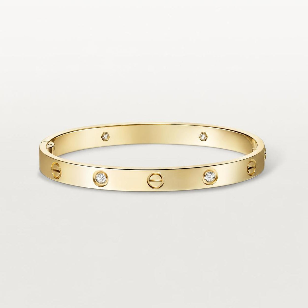 Cartier Love Bracelet Single-Screw Closure Classic Model 4 Diamonds 18K Yellow Gold