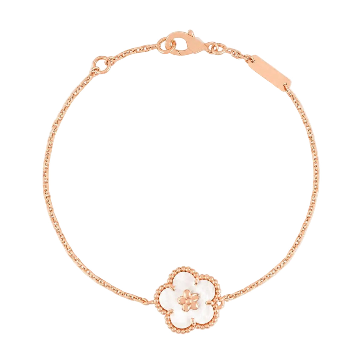 Van Cleef & Arpels Lucky Spring Plum Blossom Mother-Of-Pearl Bracelet 18K Rose Gold