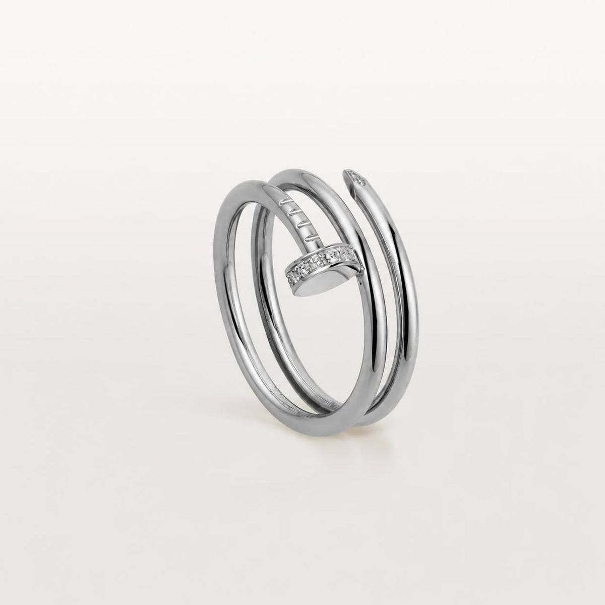 Cartier Juste un Clou Ring Double Diamonds 18K White Gold
