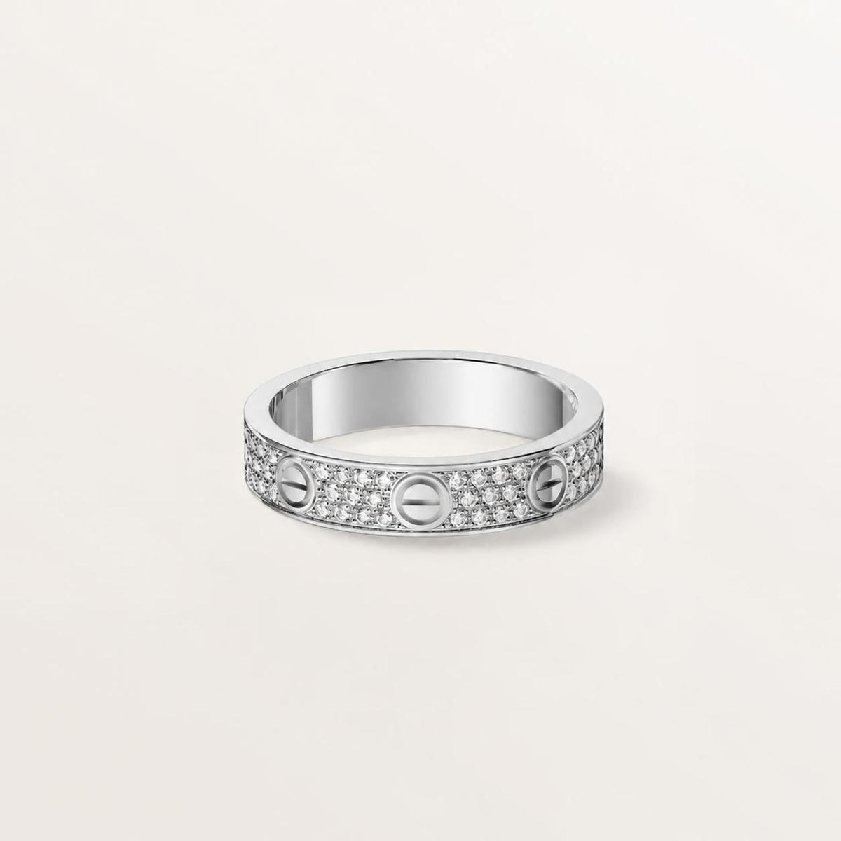 Cartier Love Ring Small Model Paved Diamonds 18K White Gold