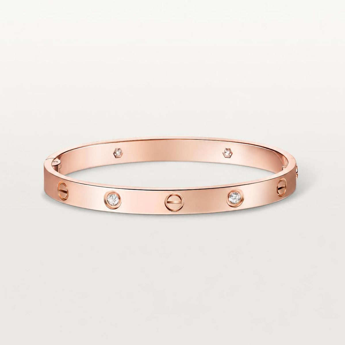 Cartier Love Bracelet Single-Screw Closure Classic Model 4 Diamonds 18K Rose Gold