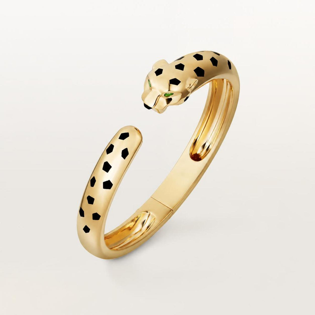 Cartier Panthère de Cartier Bracelet Medium Model Tsavorite Garnets Onyx 18K Yellow Gold