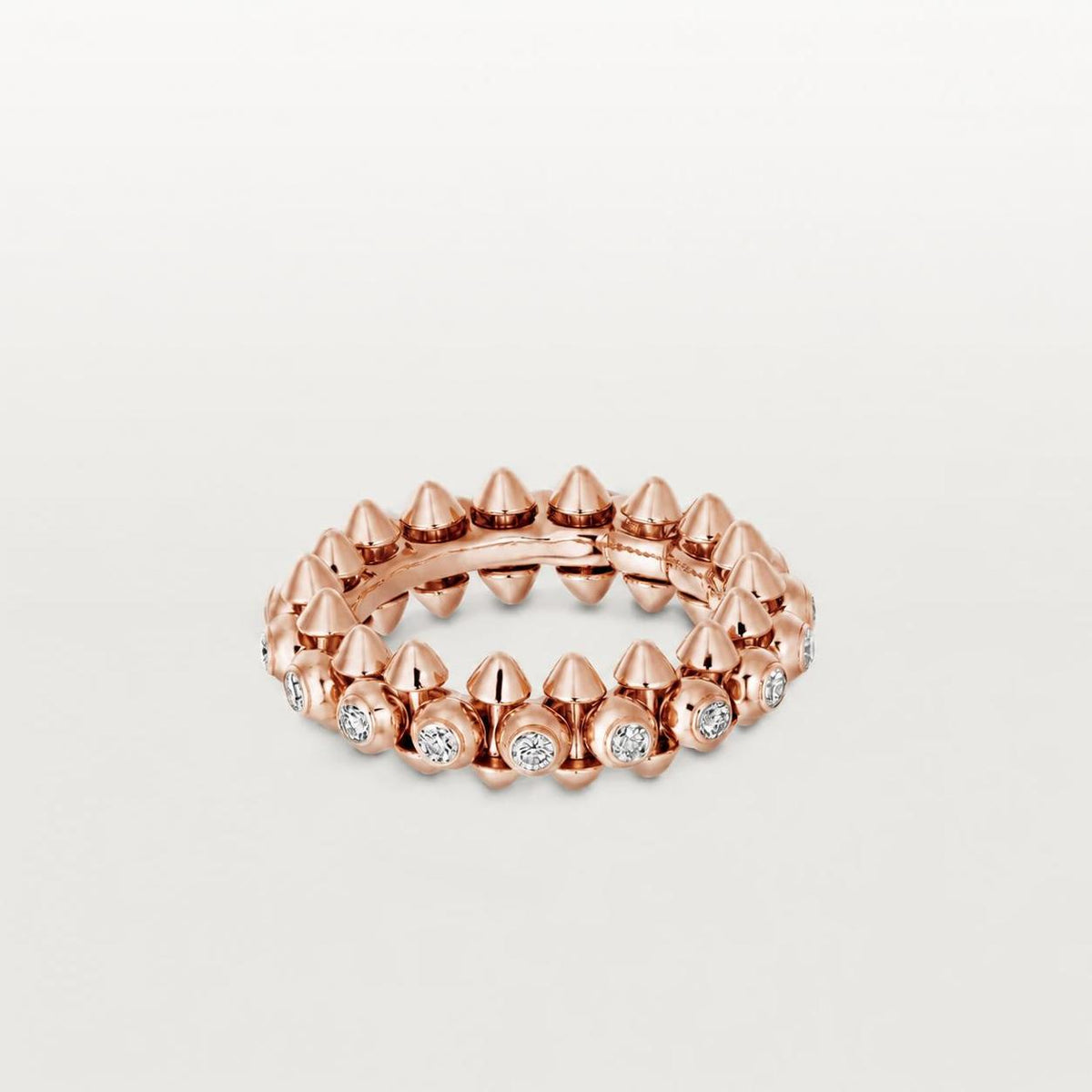 Cartier Clash de Cartier Ring Medium Model Paved Diamonds 18K Rose Gold