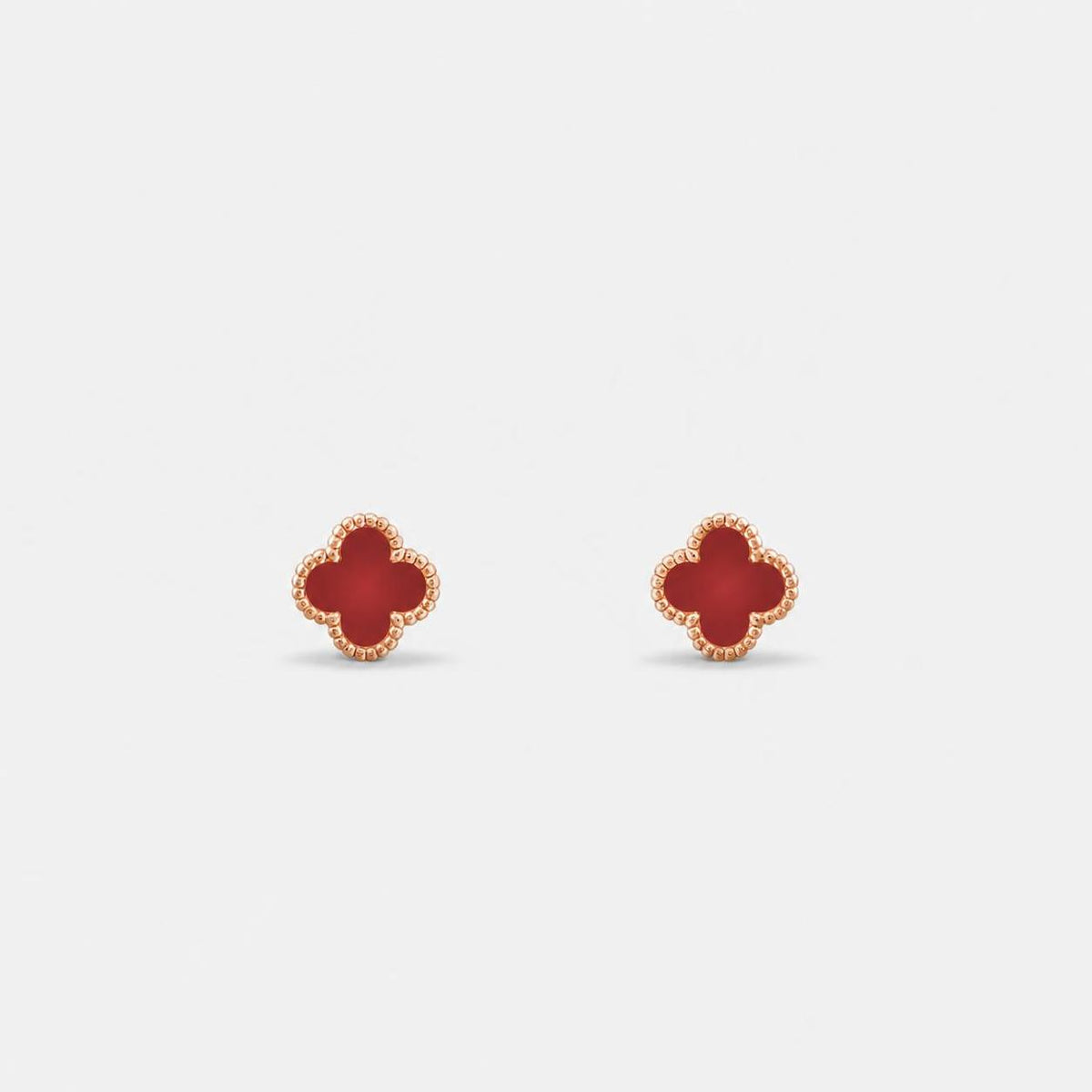 Van Cleef & Arpels Sweet Alhambra Carnelian Earstuds 18K Rose Gold