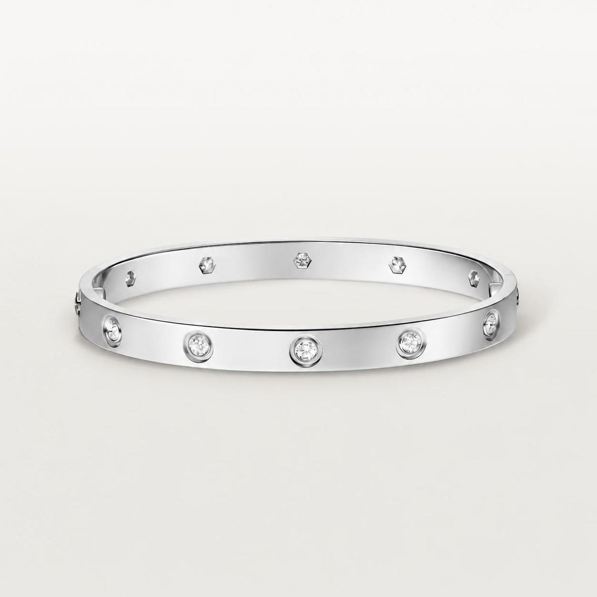 Cartier Love Bracelet Classic Model 10 Diamonds 18K White Gold