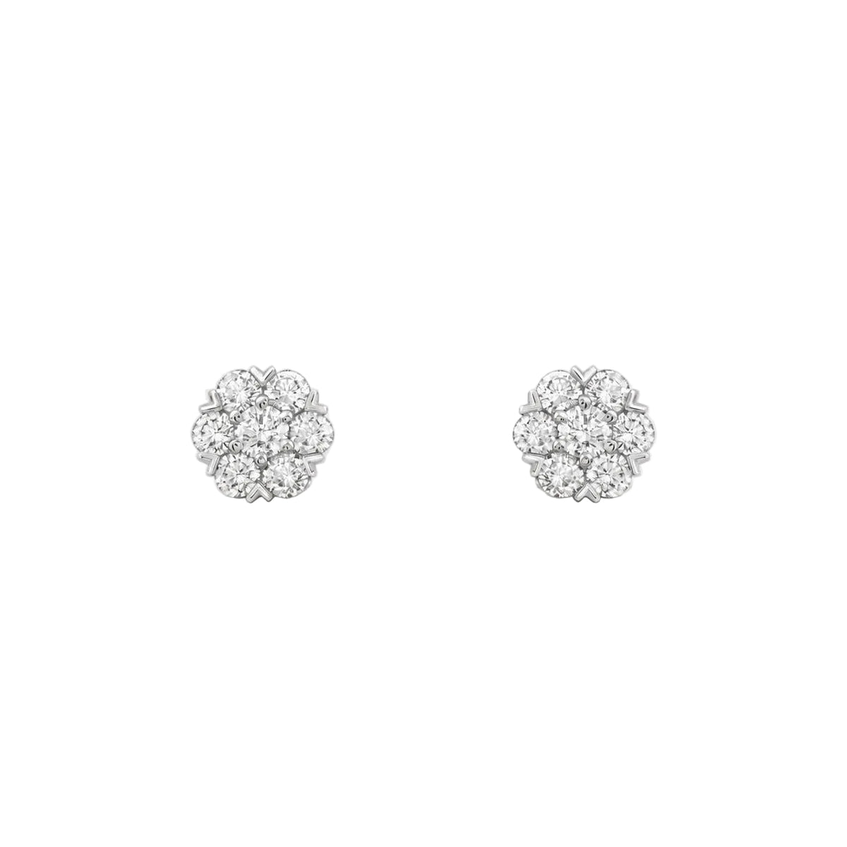 Van Cleef & Arpels Fleurette Diamond Earrings 18K White Gold