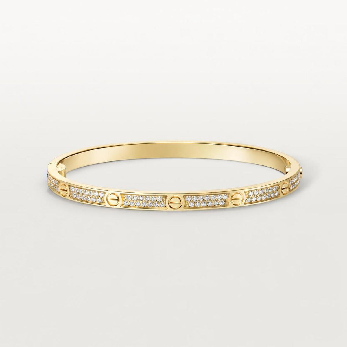 Cartier Love Bracelet Small Model Paved Diamonds 18K Yellow Gold