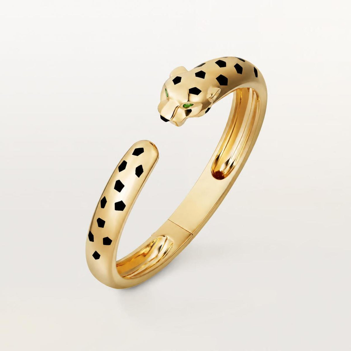 Cartier Panthère de Cartier Bracelet Medium Model Tsavorite Garnets Onyx 18K Yellow Gold