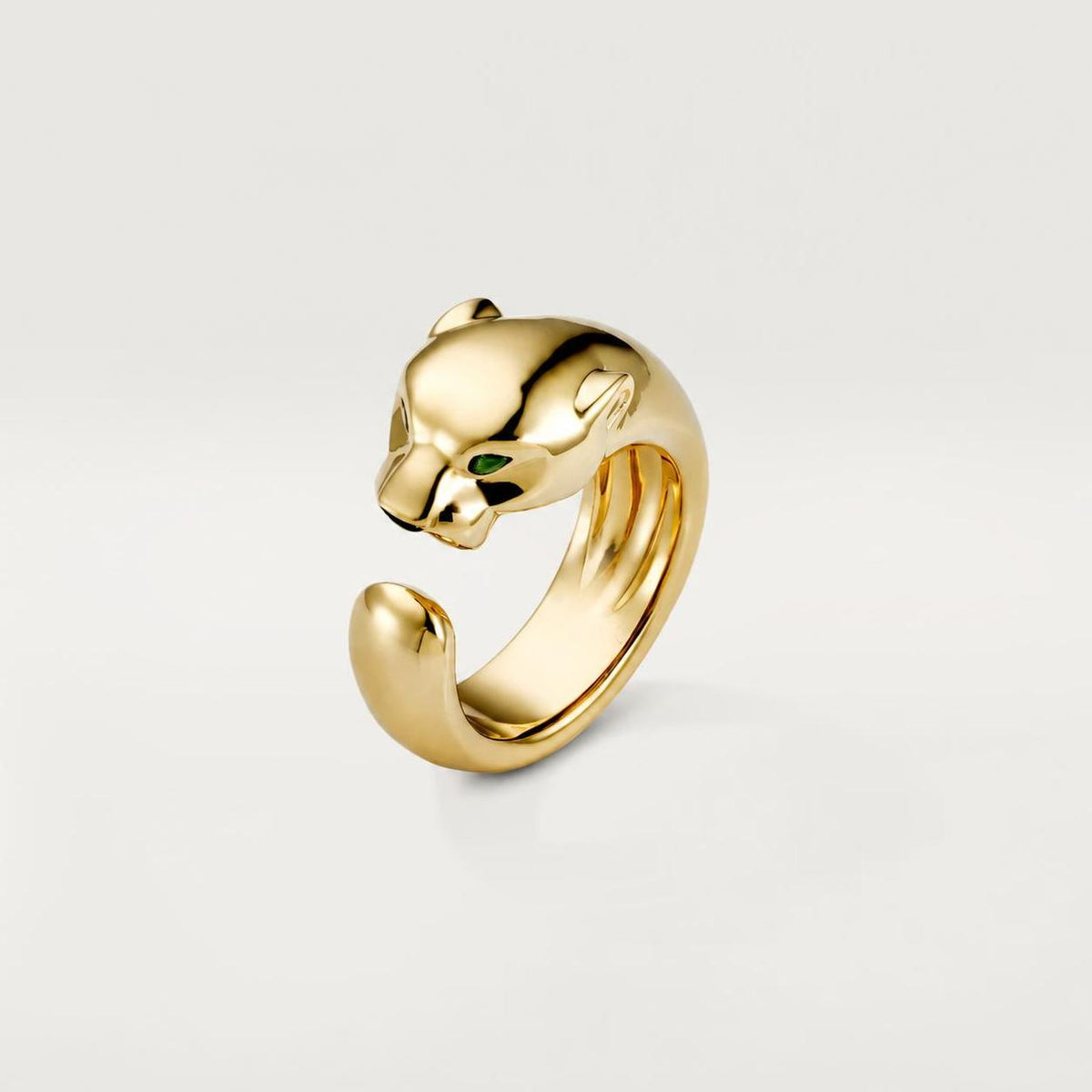 Cartier Panthère de Cartier Ring Medium Model Onyx Tsavorite Garnets 18K Yellow Gold